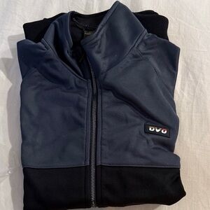 OVO Men's Zip Up Sweater - Black and Dark Gray